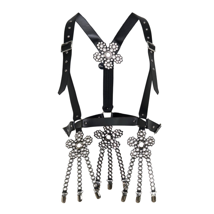 Crystal Flower Harness Vest