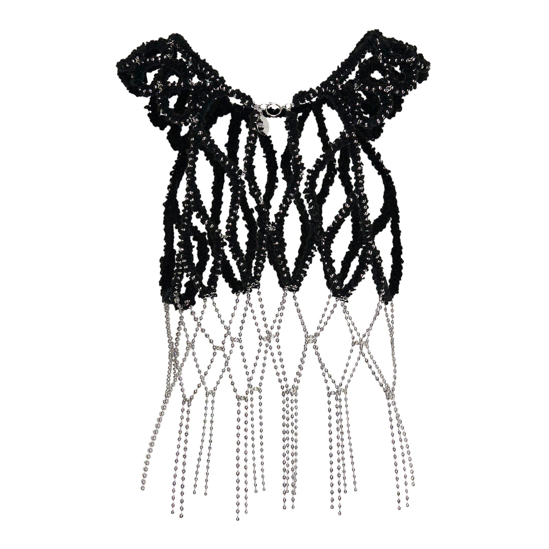 Cropped Yarn and Chain Vest