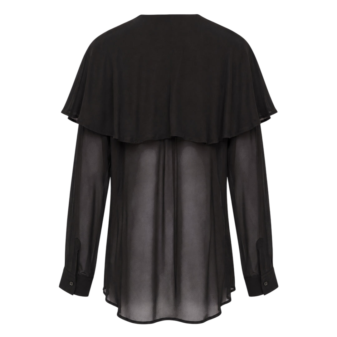 Sheer Oversized Frill Blouse