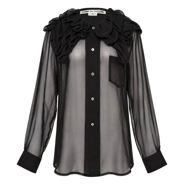 Sheer Ruffle Collar Blouse