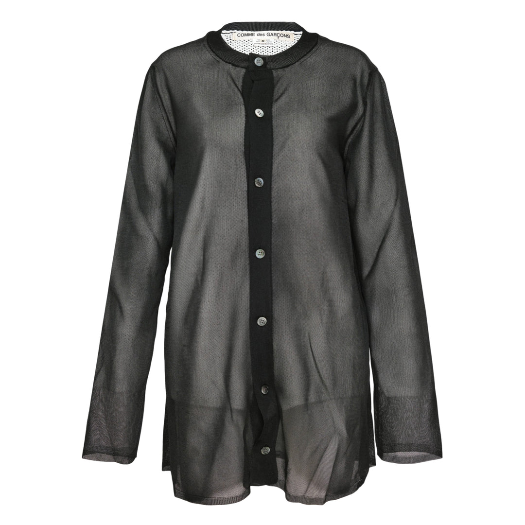 Sheer Layered Button-Up Shirt