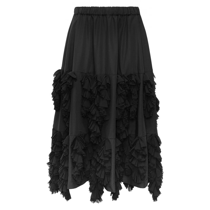 Layered Ruffle Midi Skirt