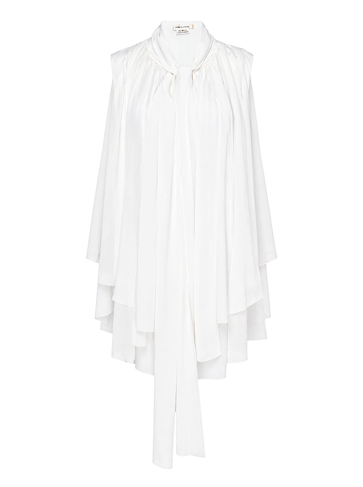 COMME des GARCONS Sheer Pleated Tie-Neck Dress