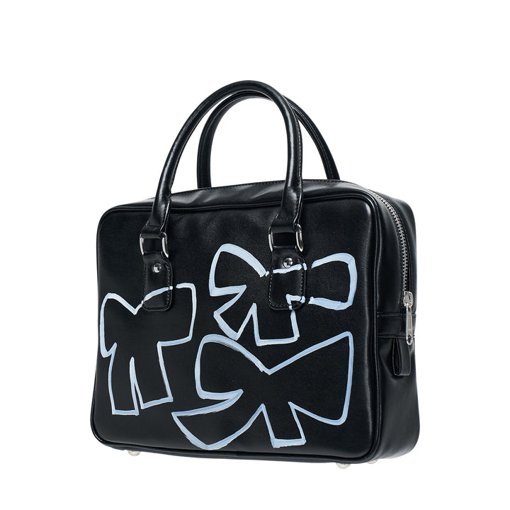 Abstract Graphic Bow Handbag