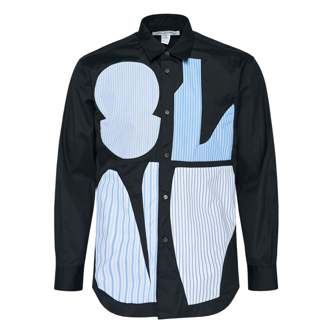 Abstract Patchwork Long Sleeve Shirt