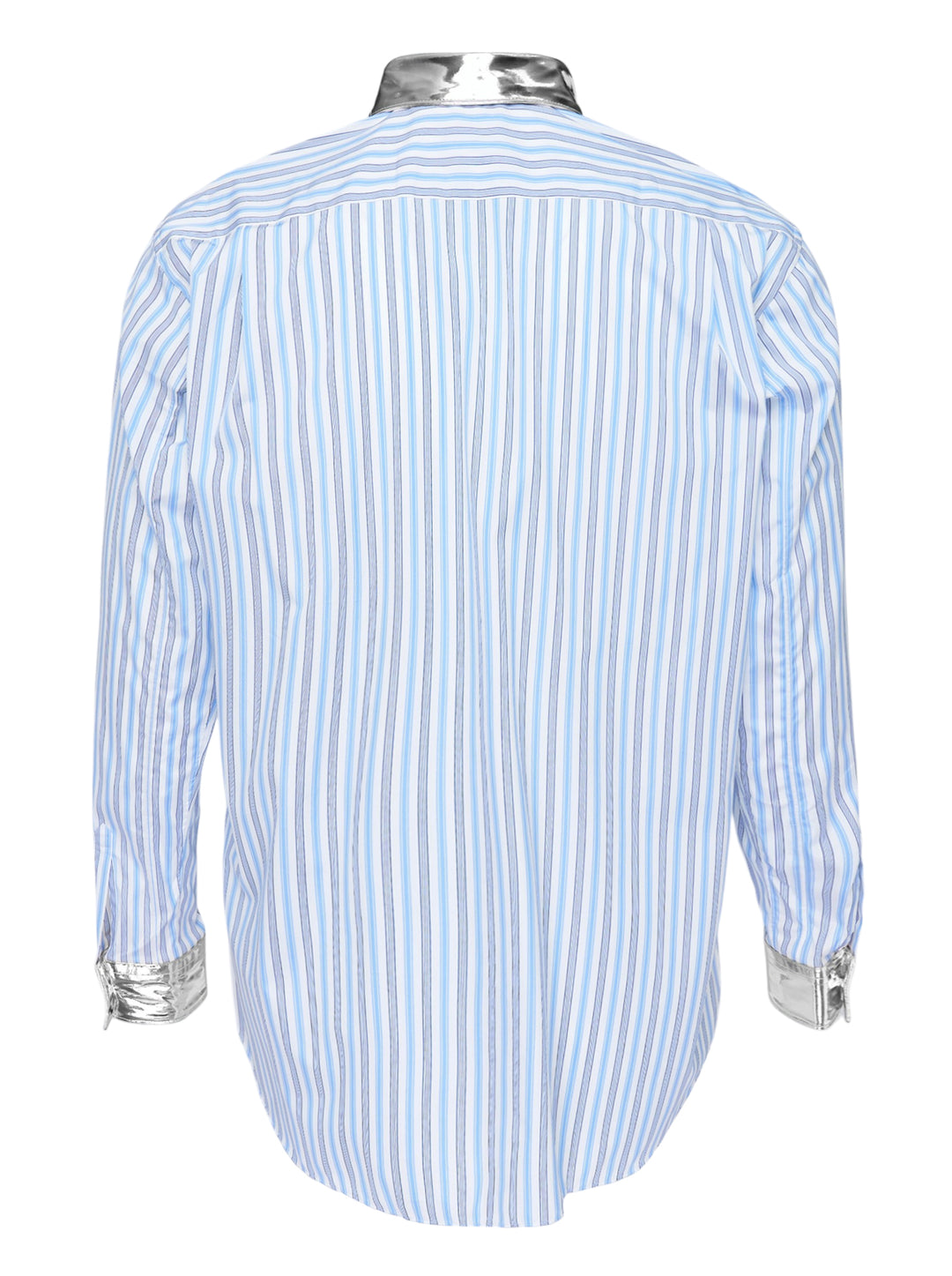 COMME des GARCONS SHIRT Striped Metallic Gold Collar Shirt - view 2