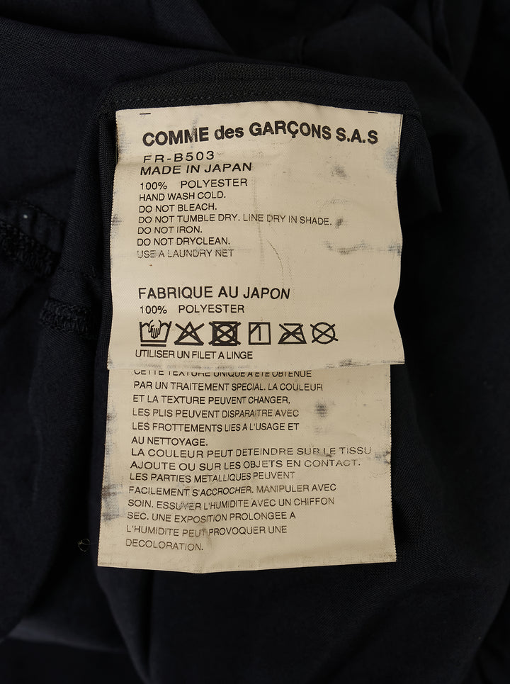 Comme des Garçons Shirt black long sleeve button-up shirt with two diagonal metal zips across the front - view 3