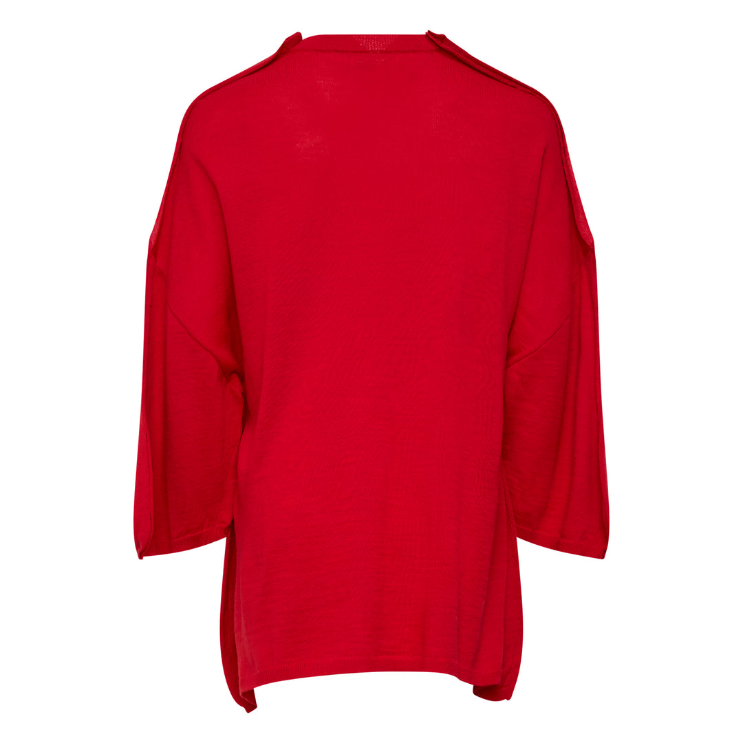 Oversized Curved Hem Knit Top