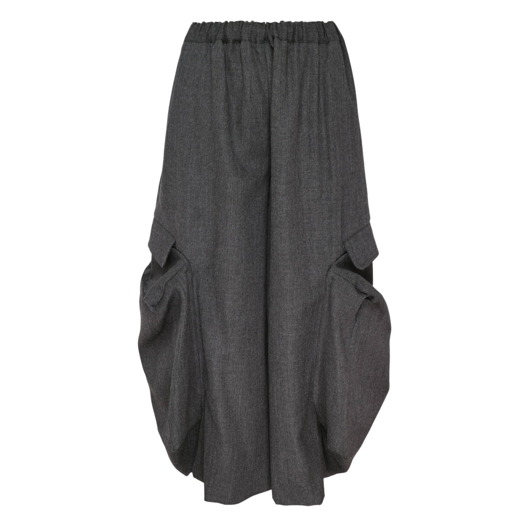 Wide-Leg Drawstring Cargo Pants