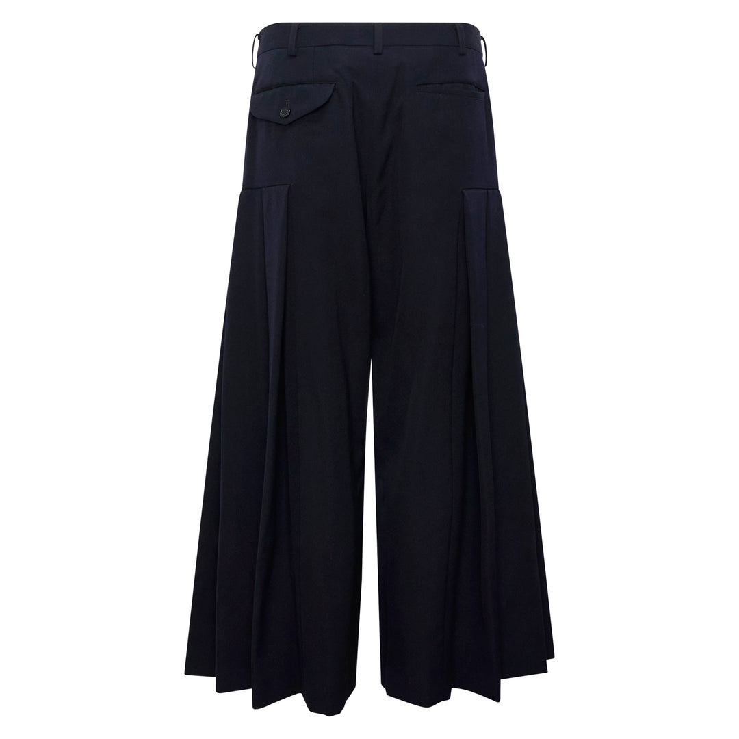 Wide-Leg Pleated Flare Trousers