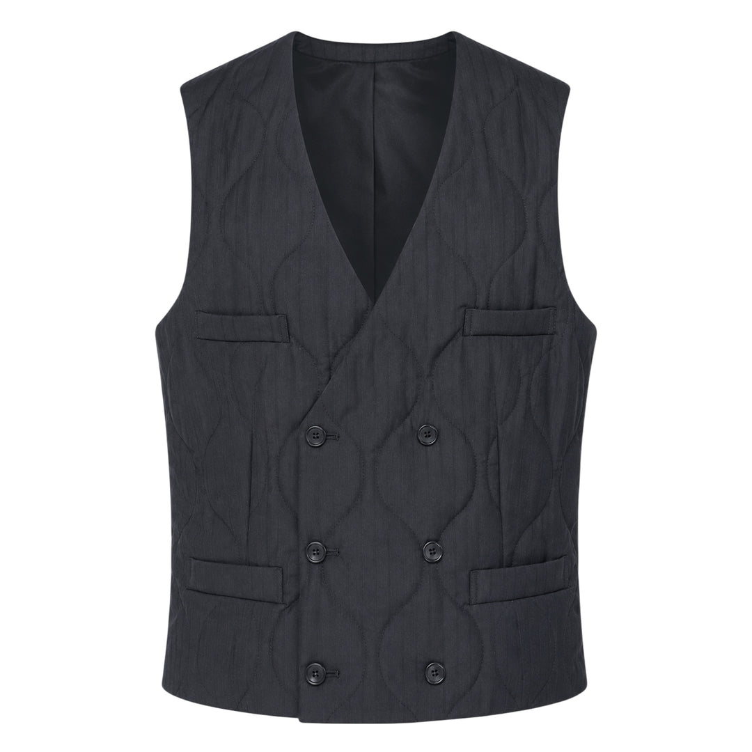 Wool Shadow Stripe Quilted Vest