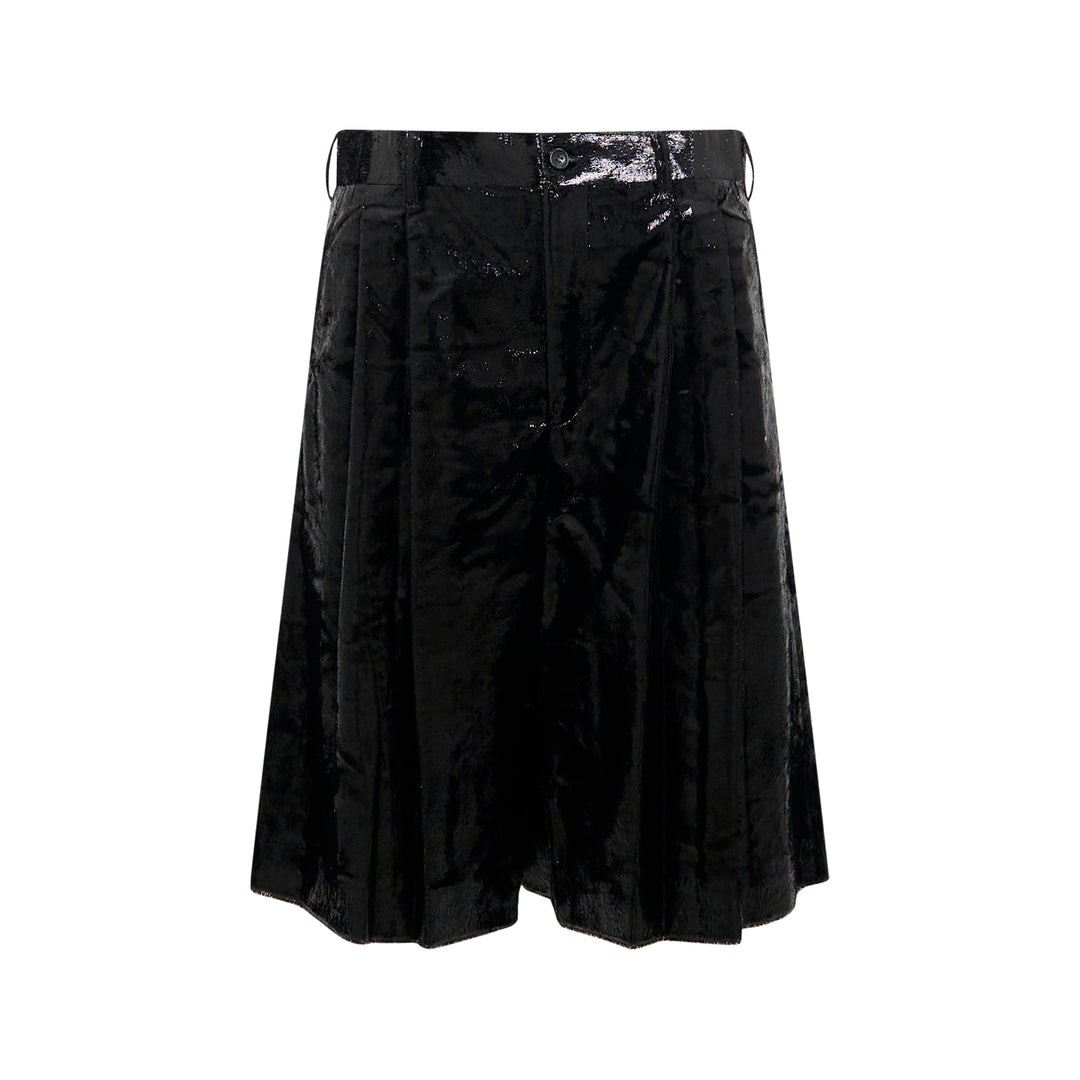 Velvet Pleated Shorts