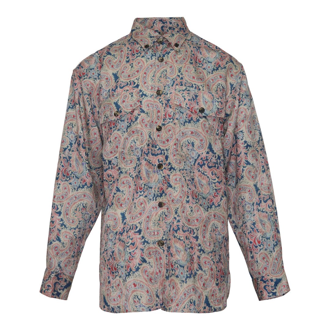 Loose Fit Paisley Long Sleeve Shirt