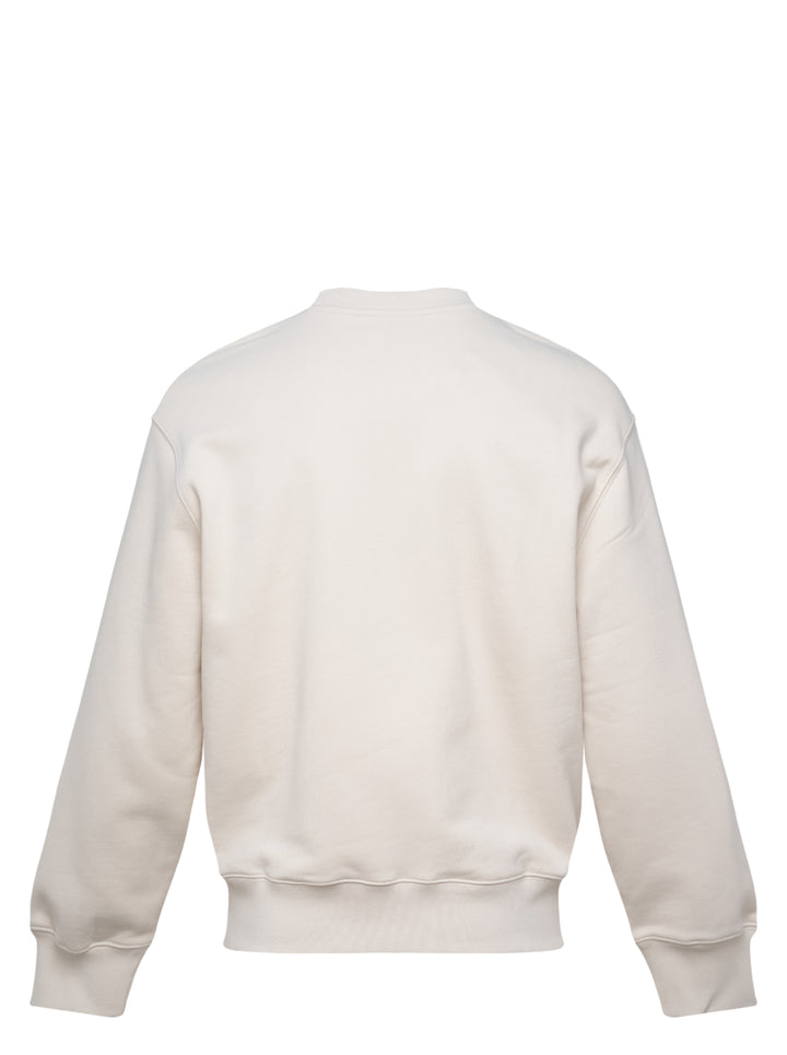 Maison Kitsuné Chillax Fox Comfort Sweatshirt in ivory with embroidered Chillax Fox motif on the chest, ribbed crew neck and cuffs, relaxed fit — front view - view 2