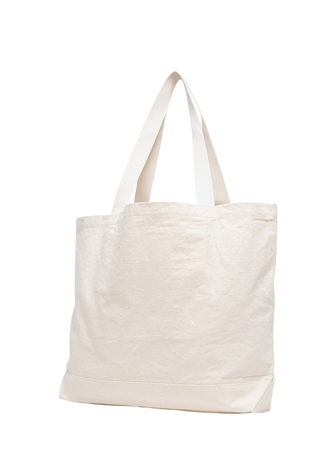 Maison Kitsuné Weekend Fox natural canvas tote bag with illustrated fox wearing a cap, utility jacket and jeans above the handwritten Paris logo - view 2