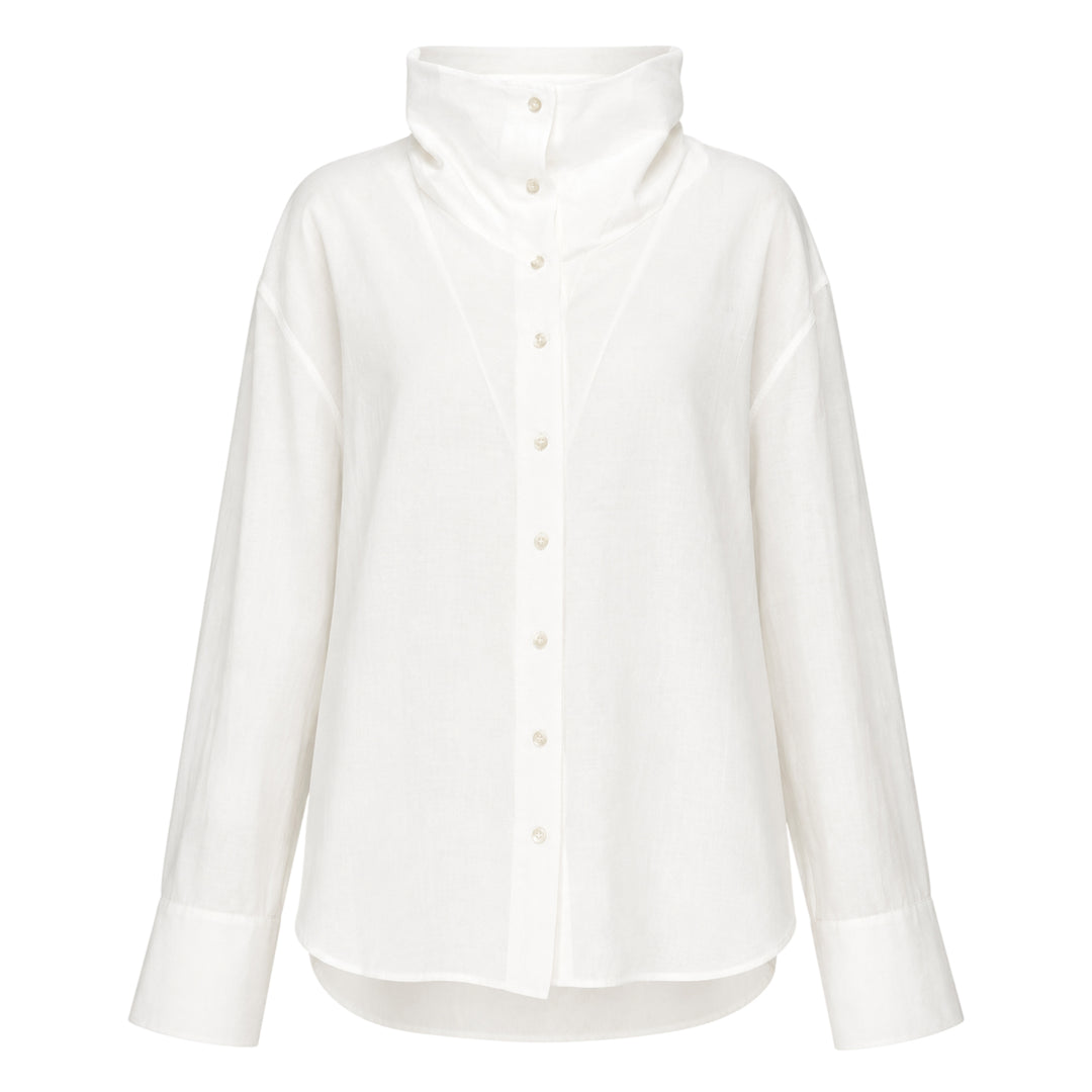 Sheer Button-Up Blouse
