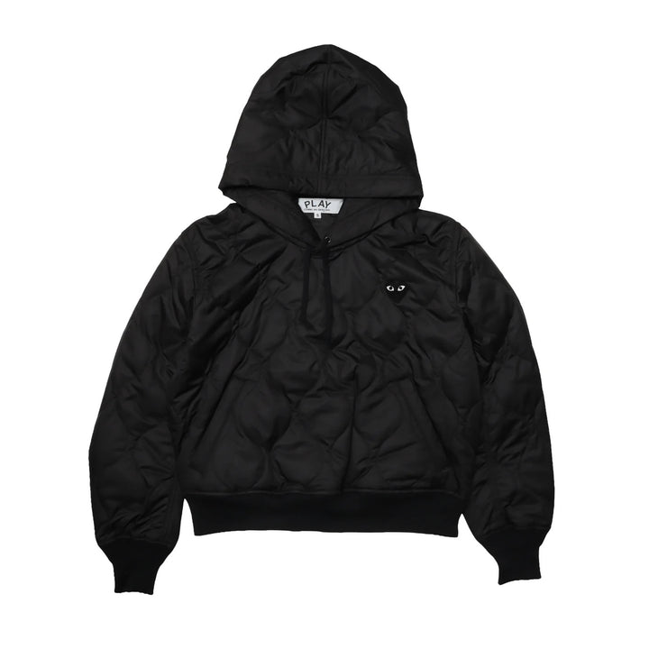 Black Emblem Quilted Hoodie