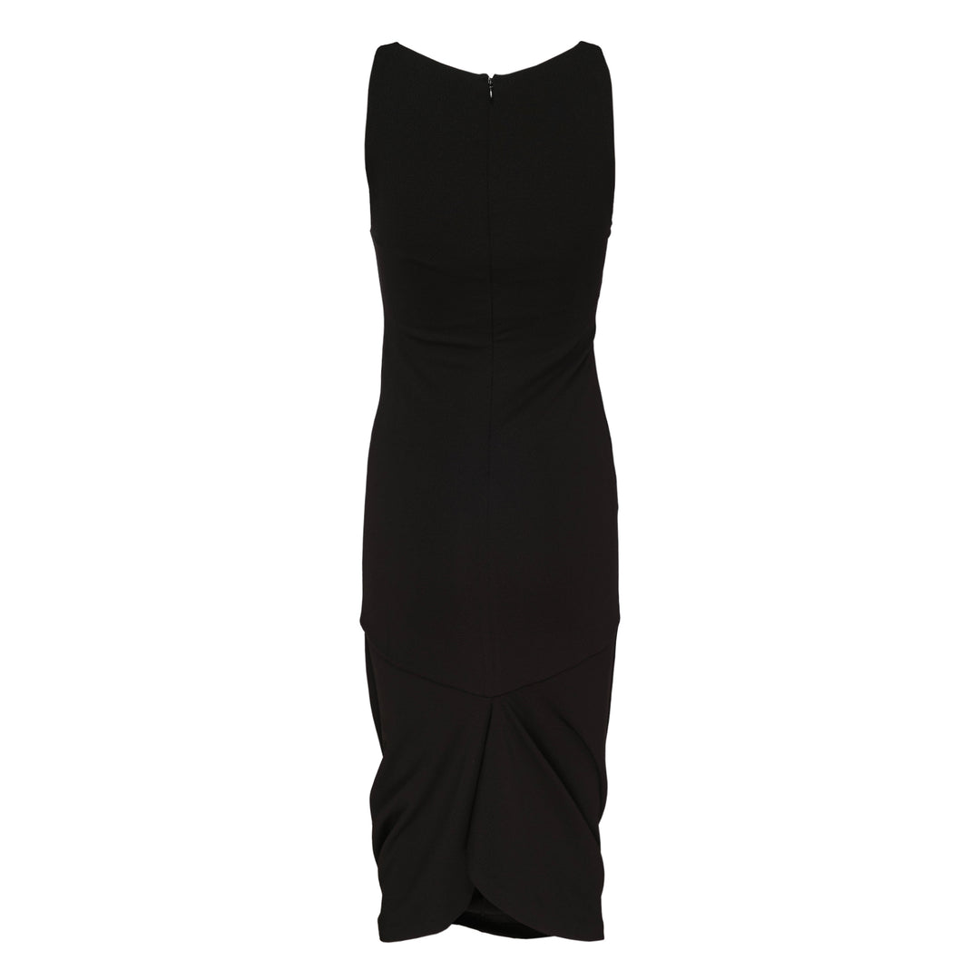 Jacquemus La Robe Regata black sleeveless jersey midi dress with ruched hem and back zip closure, shown from the back - view 2
