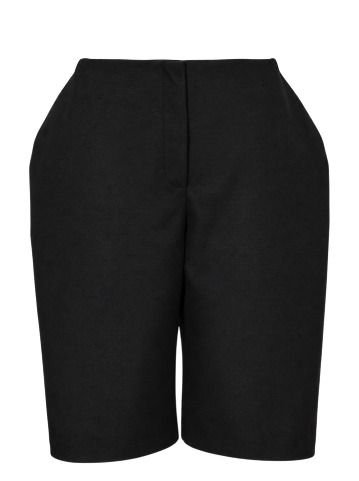 Jacquemus Le Short Cubisto black tailored Bermuda shorts, front view