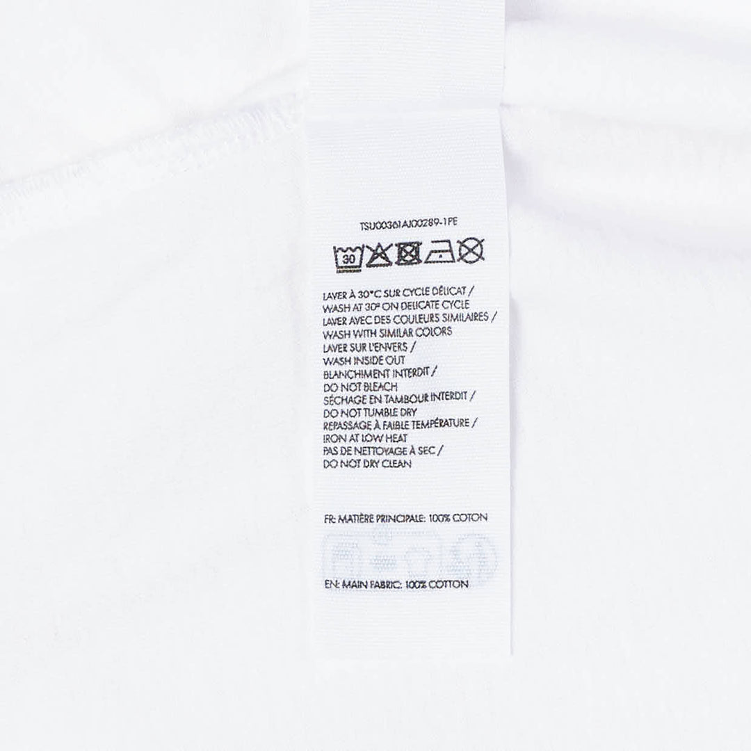 Jacquemus Le Palmier oversized white cotton tee with drop shoulders and 'Le Palmier' script embroidery at the hem, product flat lay - view 4