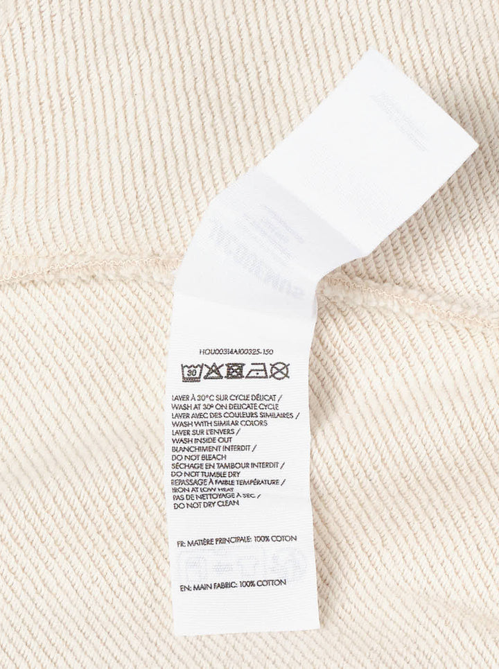 Jacquemus Montaigne oversized zip-up hoodie in beige with drawstring hood, ribbed cuffs and woven chest label - view 4