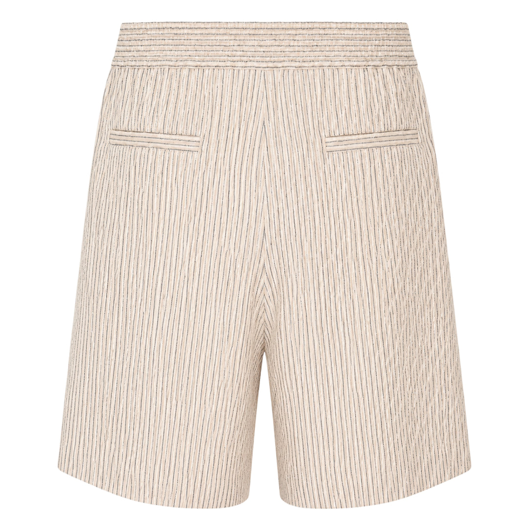 Jacquemus Pyjama Shorts in off-white pinstripe fabric with pleated front, two-button waistband, and relaxed wide-leg silhouette - view 2