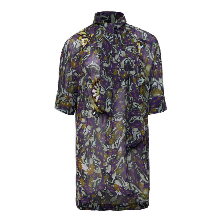 Loose Fit Short Sleeve Blouse