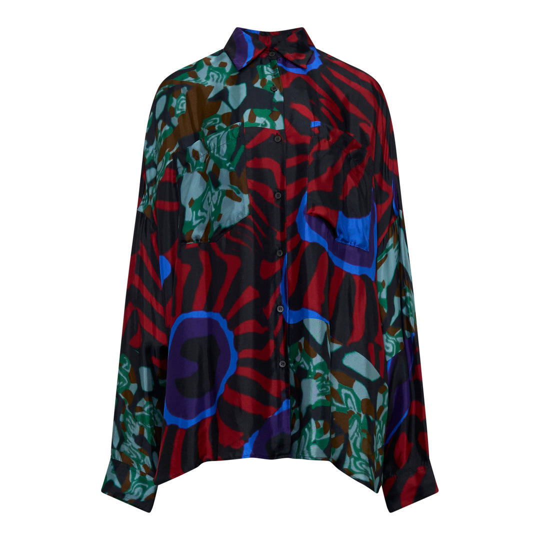 Oversized Cocoon Print Shirt