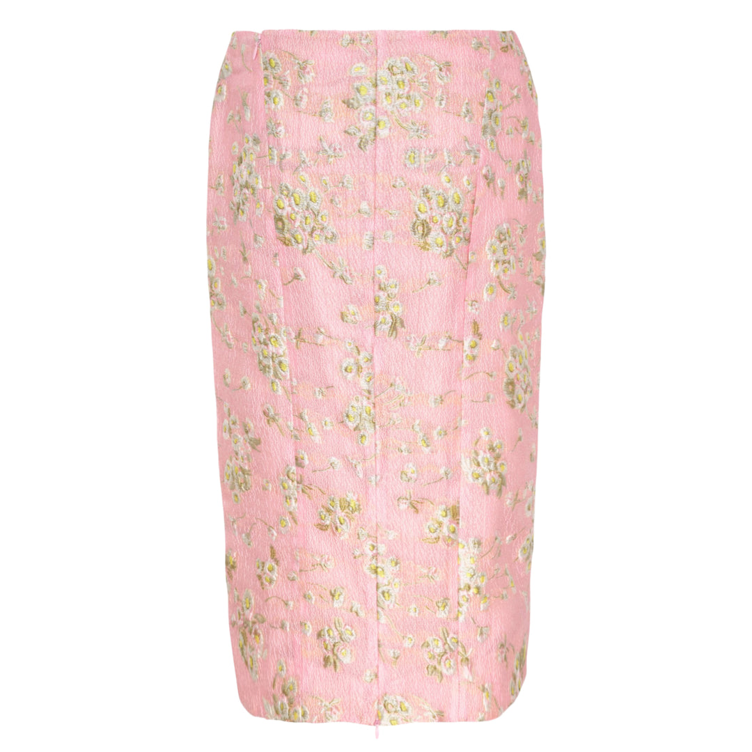 Floral Brocade Pencil Skirt