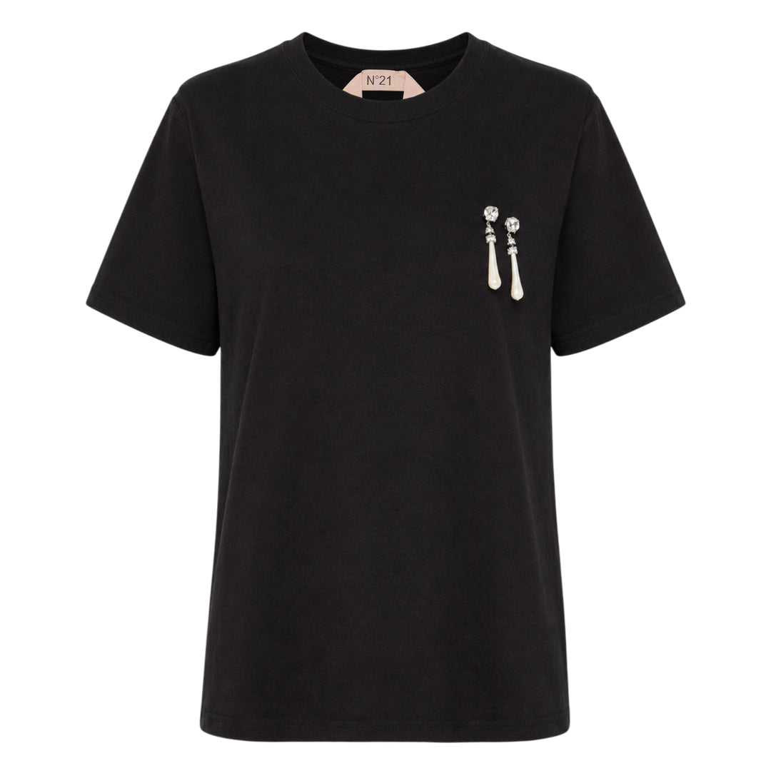 Jewel Earring Appliqué Tee