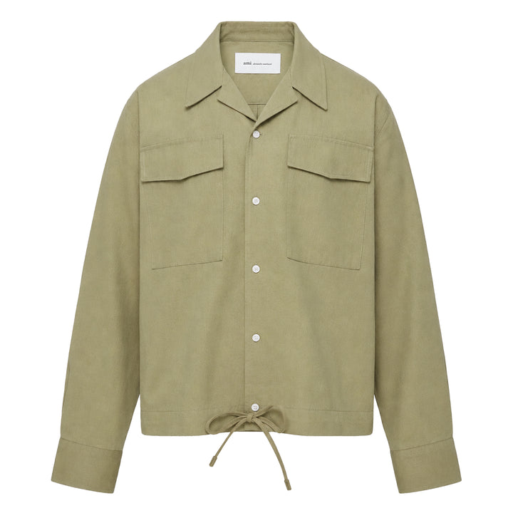 Classic Fit Long Sleeve Drawstring Shirt