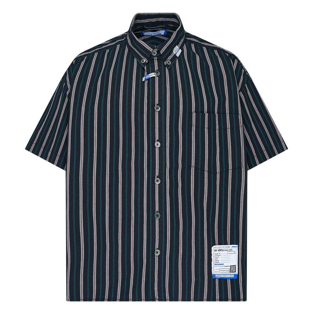 Cotton High Density Short Sleeve Stripe Shirt