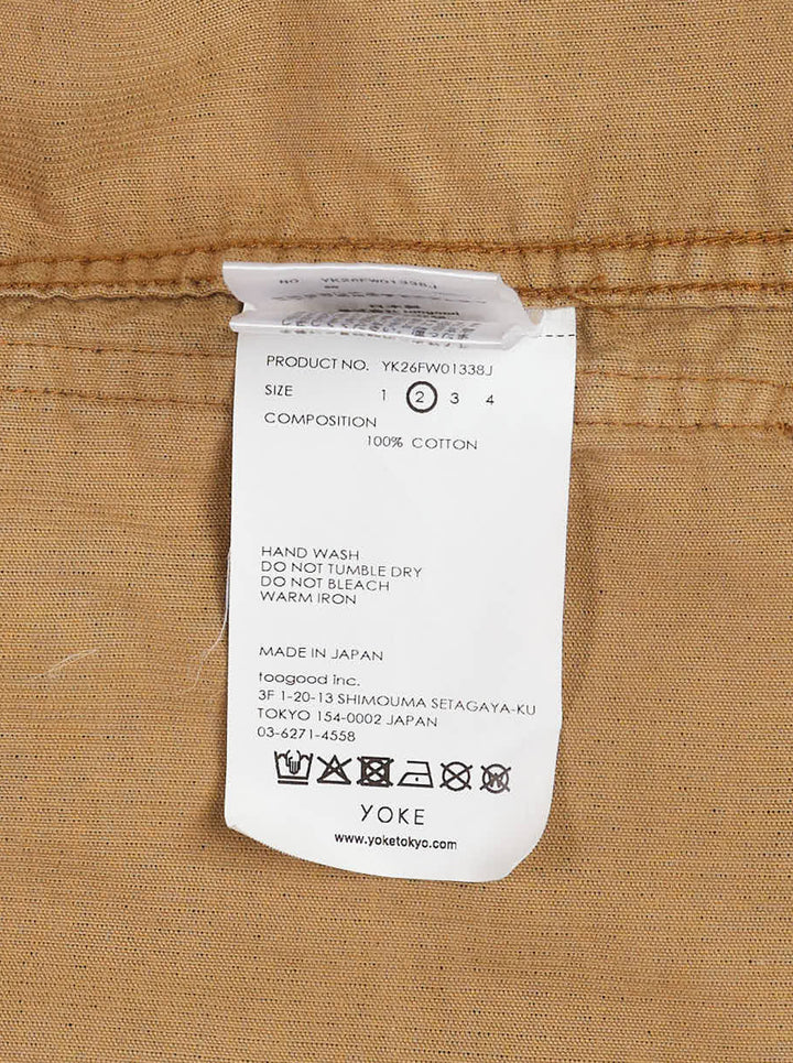 YOKE corduroy pleated easy trousers in washed olive-brown with drawstring elasticated waist and wide straight leg - view 3