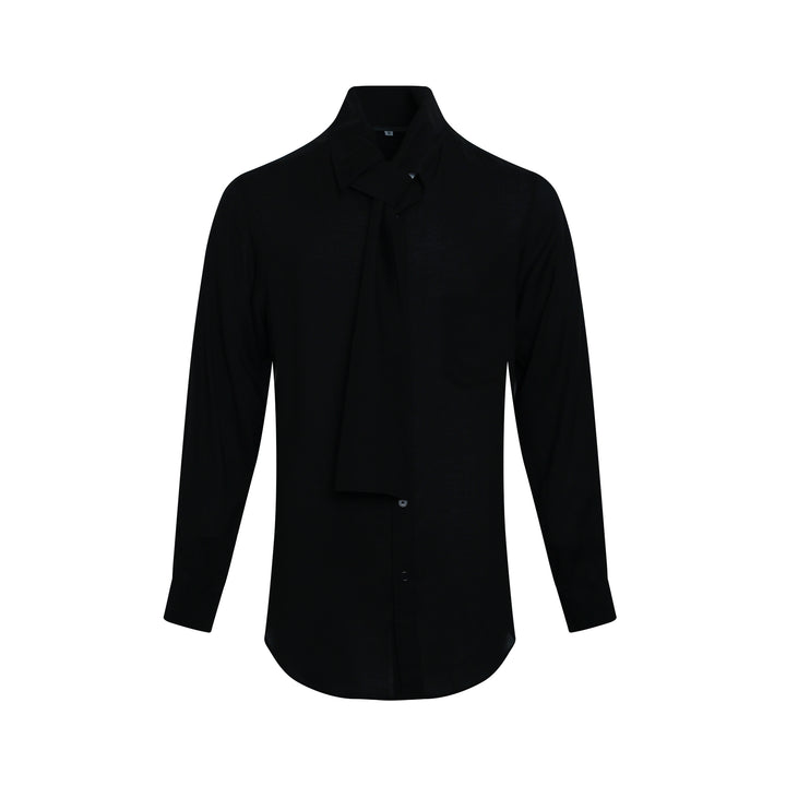 Scarf Collar Long Sleeve Blouse