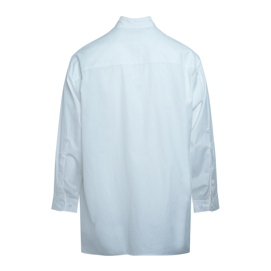 Pen Pocket Double Collar Long Sleeve Shirt