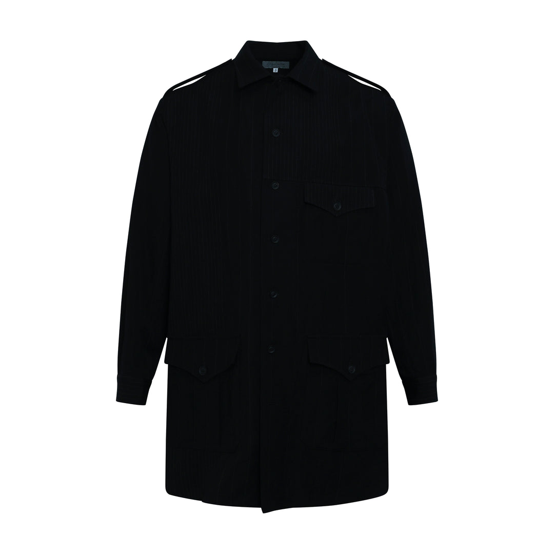 Open Collar Long Sleeve Blouse
