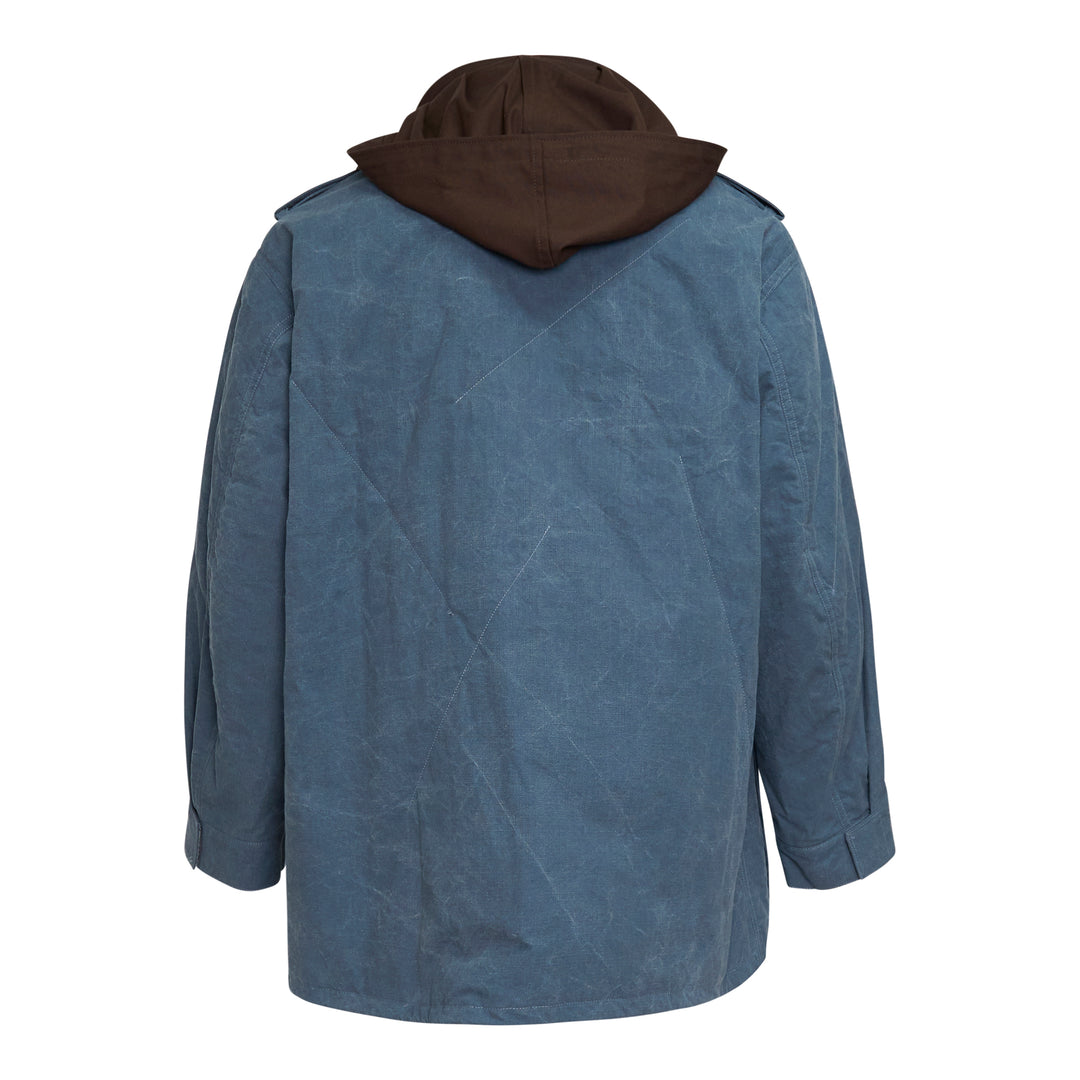 Hooded Stitch Blouson Coat