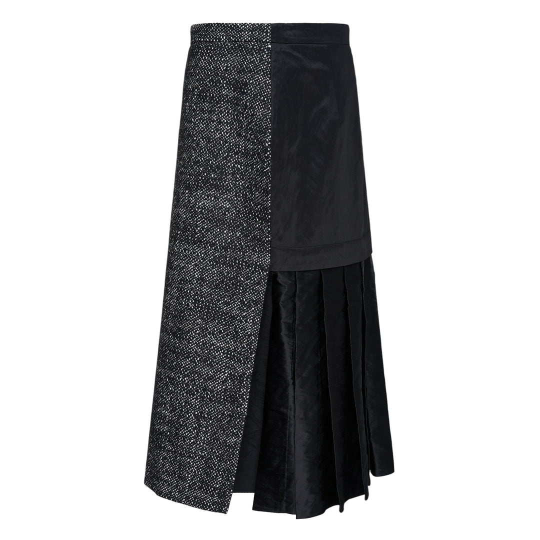 Salt & Pepper Wool Midi Skirt
