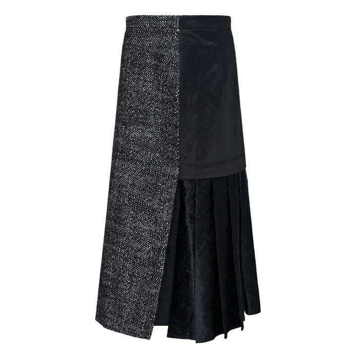 Salt & Pepper Wool Midi Skirt