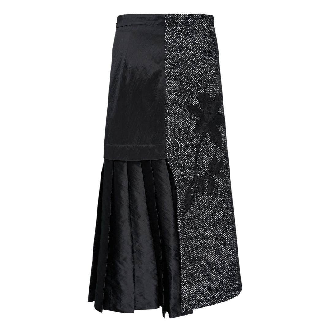Salt & Pepper Wool Midi Skirt