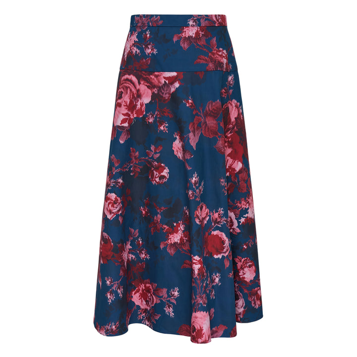 Heavy Cotton Poplin A-Line Midi Skirt
