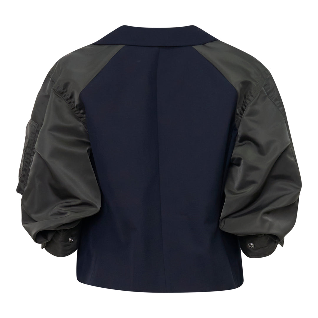 Nylon Twill Suiting Hybrid Jacket