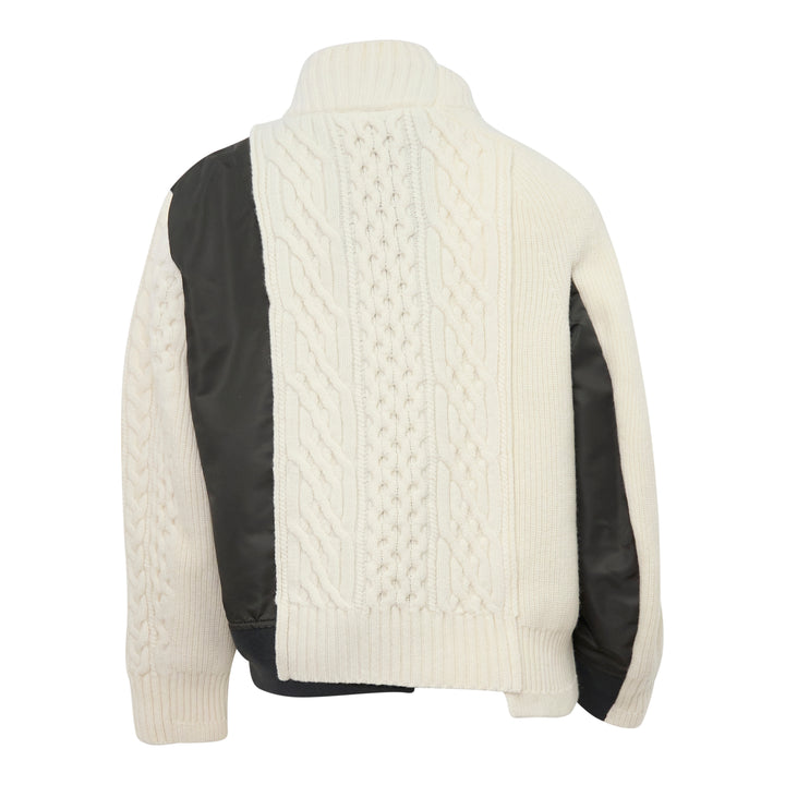 Nylon Twill Wool Knit Blouson