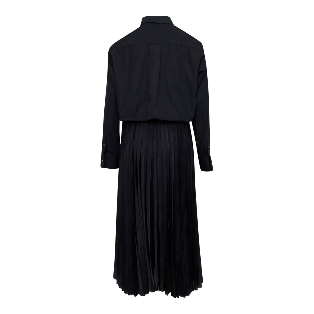 Poplin x Satin Pleated Dress