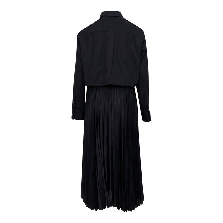 Poplin x Satin Pleated Dress
