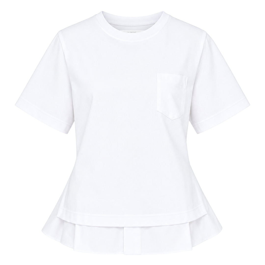 sacai Poplin Cotton Jersey T-Shirt