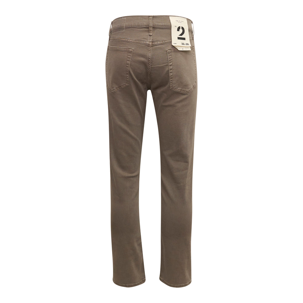 rag & bone Fit 2 Aero Stretch Jeans in earthy taupe, slim tapered silhouette with five-pocket design and single button closure - view 2