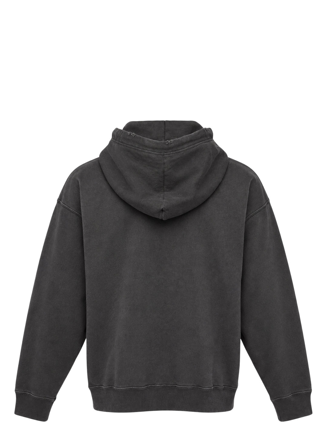Washed charcoal Maison MIHARA YASUHIRO zip-up hoodie with colourful kids' doodle prints of a dinosaur, strawberry and stars and 'Don't Tag Me' lettering - view 2