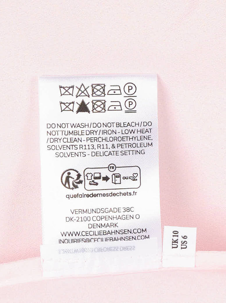 Cecilie Bahnsen Coranita sleeveless midi dress in blush pink floral-embroidered lace with an A-line silhouette and scalloped handkerchief hem - view 4
