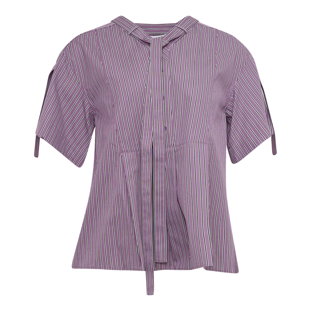 Short Sleeve Striped Blouse